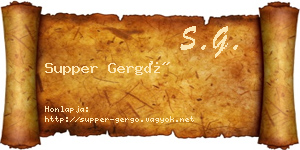 Supper Gergő névjegykártya